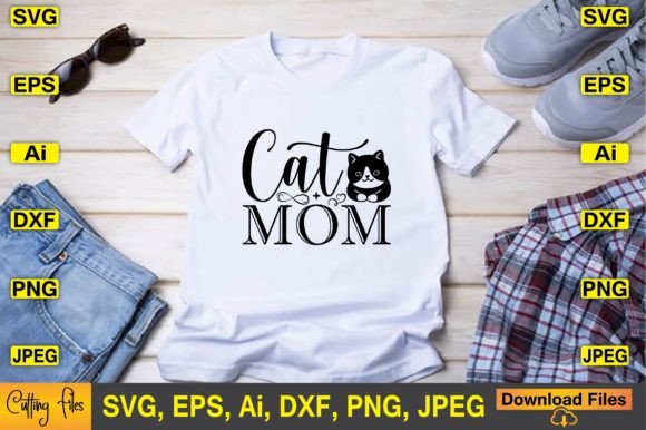 Cat Mom Graphics for T-Shirt Designs
