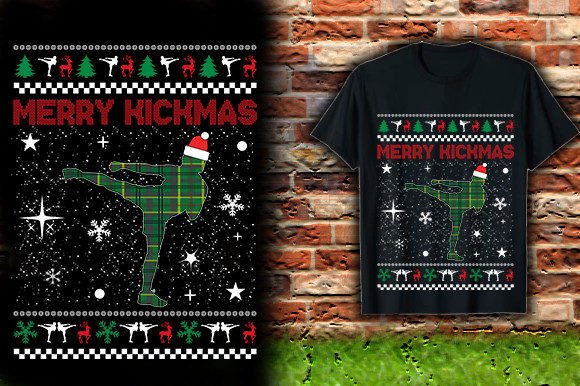 Merry Kickmas Graphics for T-Shirt Designs