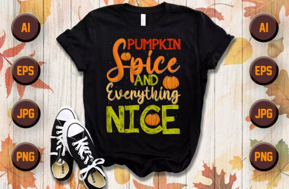 Pumpkin Spice Fall Graphics for T-Shirt Designs